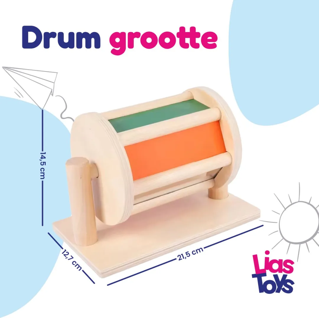 LiasToys Spinning Drum Houten Speelgoed - Blank