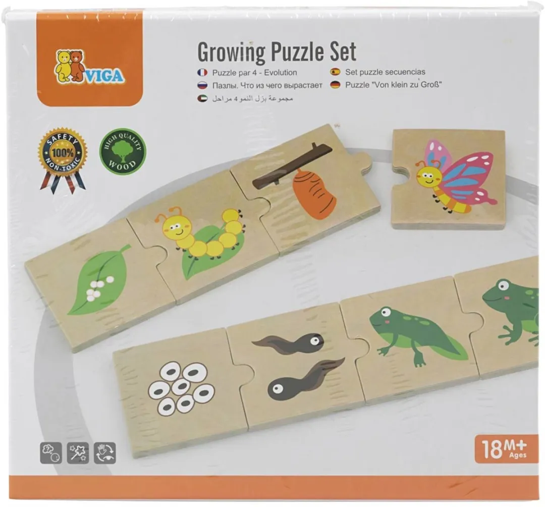 Viga Toys Puzzelklok 30cm - Multicolor - 35 Stuks