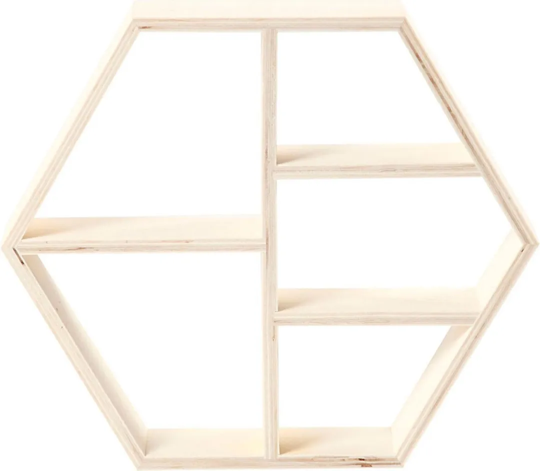 Creativ Company Houten Display Kast Hexagon 28,5x25cm - Naturel