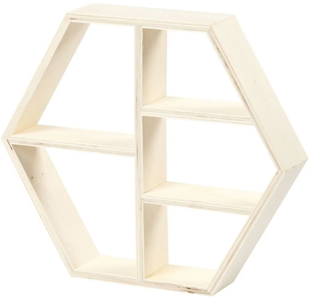 Creativ Company Houten Display Kast Hexagon 28,5x25cm