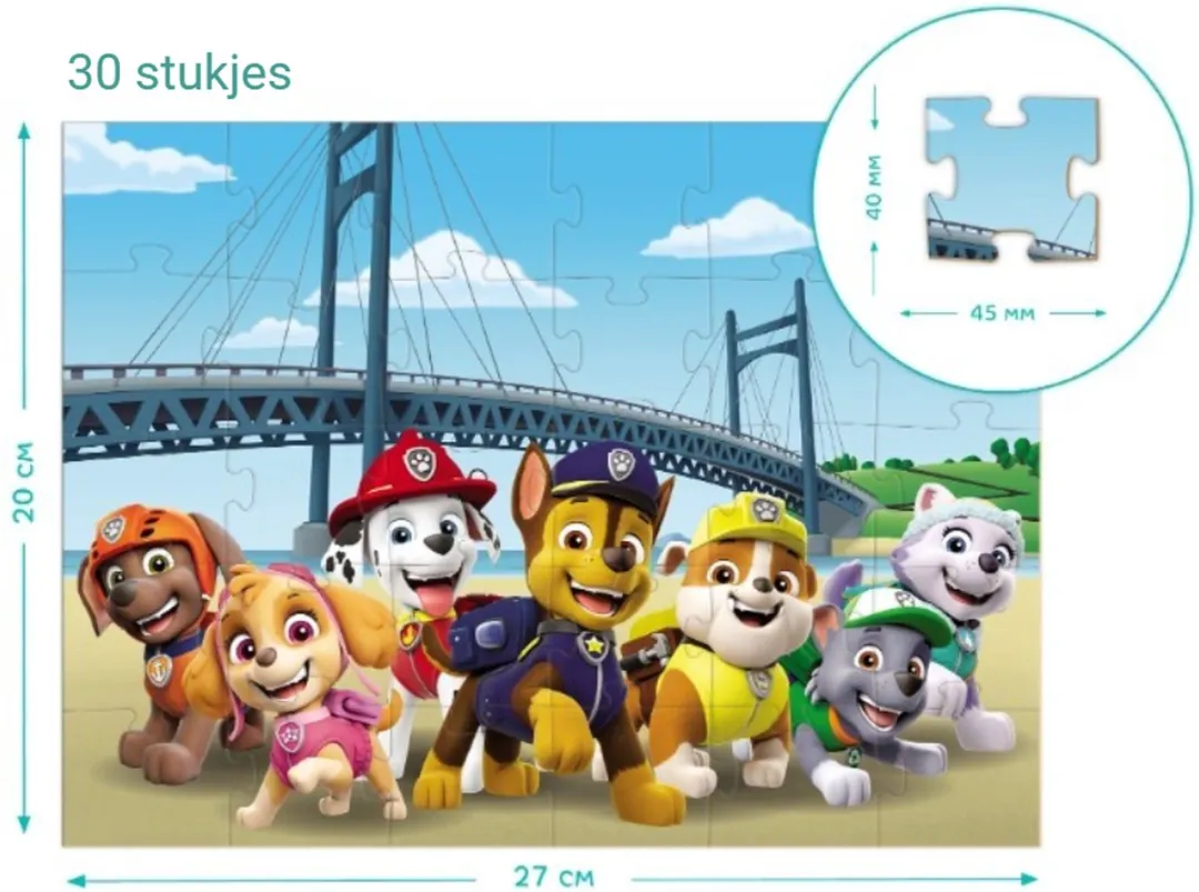 Dodo Toys Paw Patrol Puzzel 3+ 200159 - 30 Stuks - Brug
