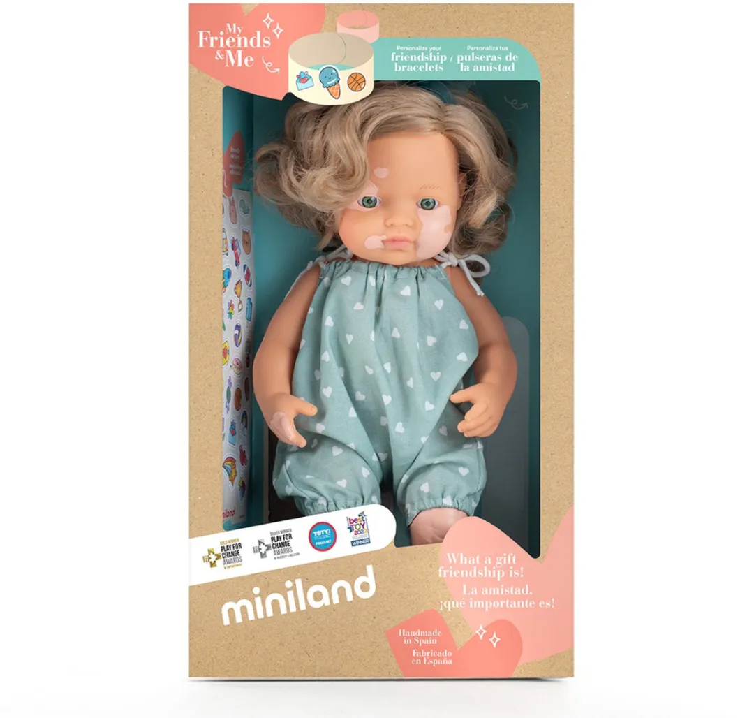 Miniland Pop Europees Meisje 38cm - Educatief Speelgoed - Multicolor - afbeelding 6 van 6