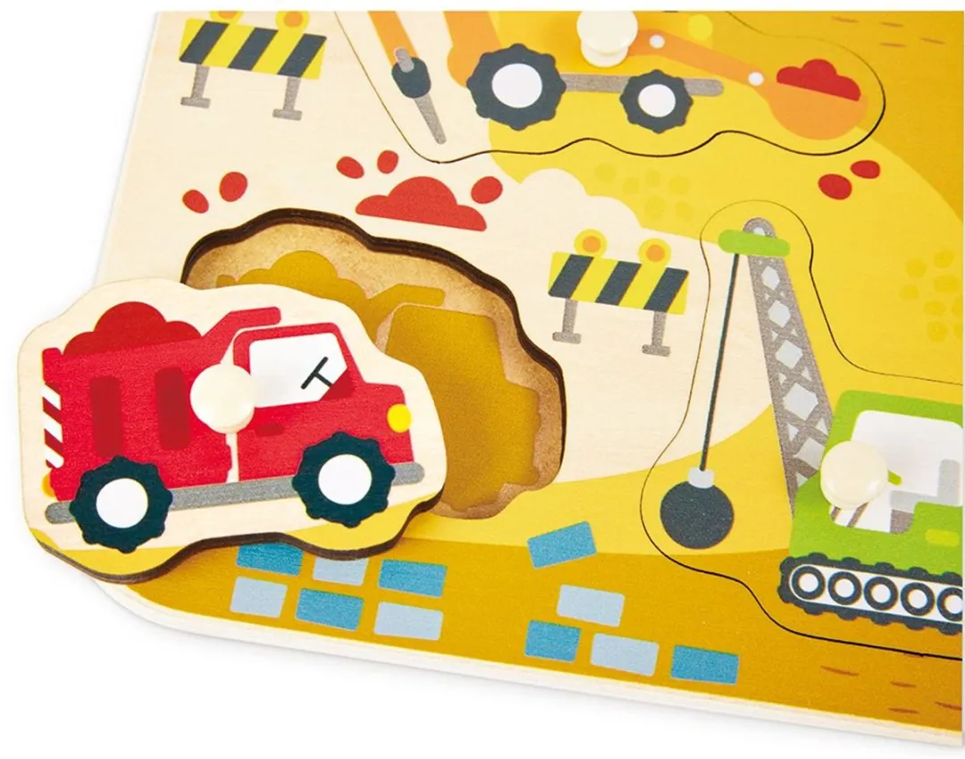 Hape Bouwvoertuigen Houten Puzzel - Multicolor - afbeelding 2 van 3