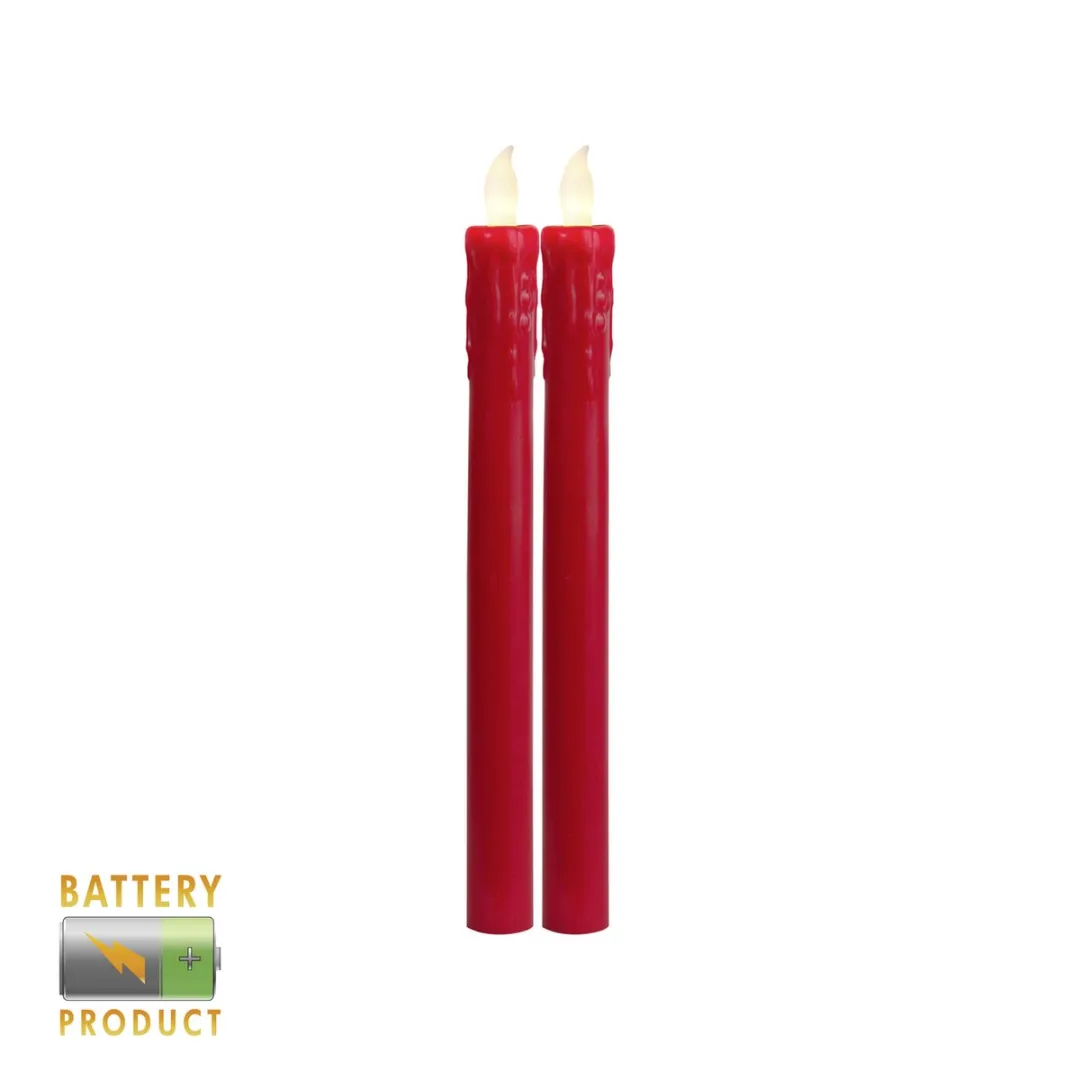 Star Trading LED-kaarsen Rood - Flikkerend - 2 Stuks