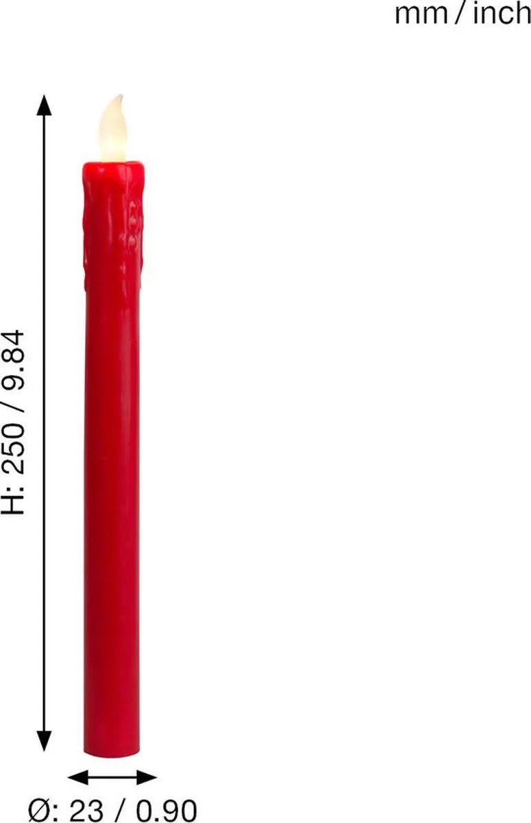 Star Trading LED-kaarsen Rood - Flikkerend - 2 Stuks