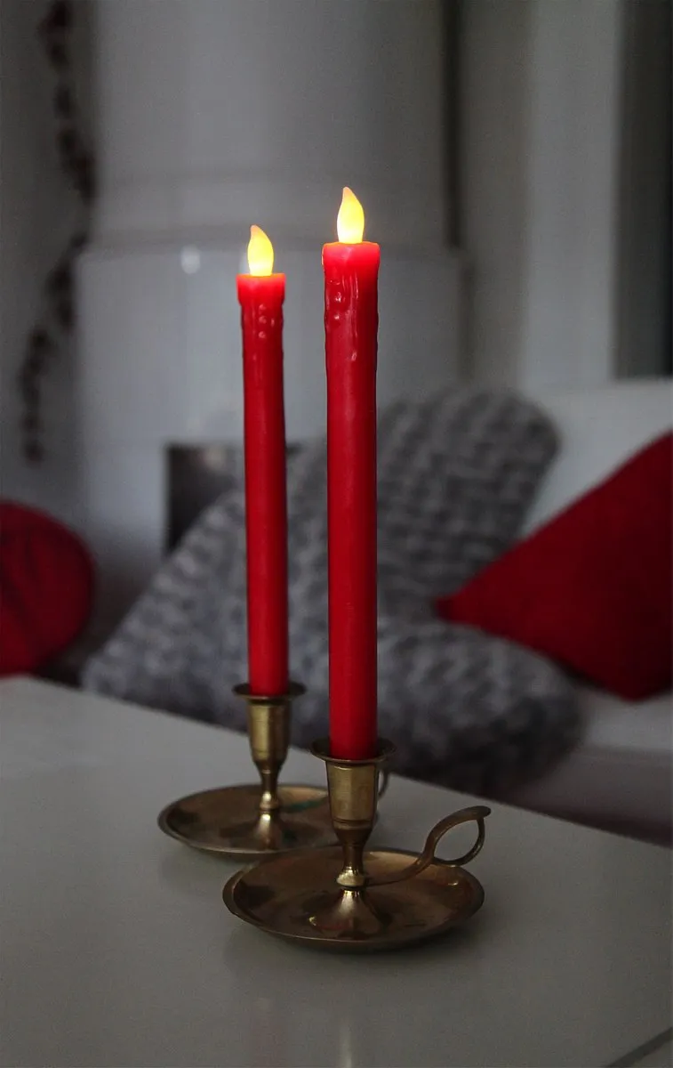Star Trading LED-kaarsen Rood - Flikkerend - 2 Stuks