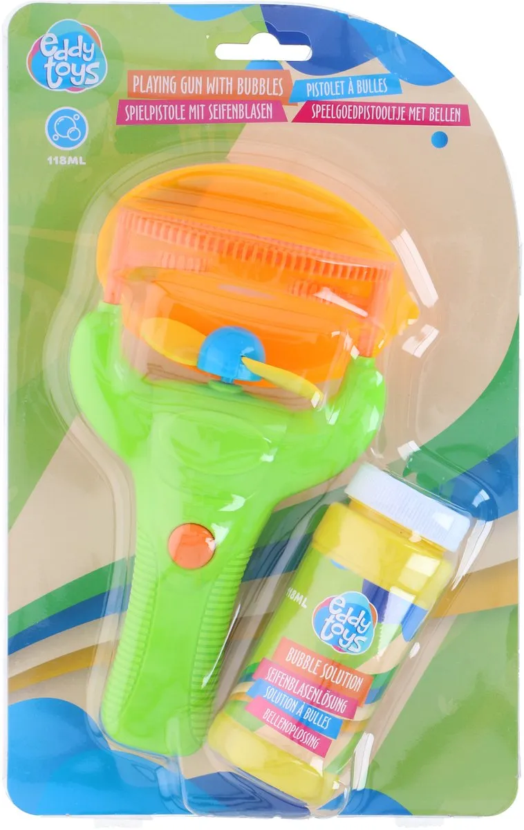 Eddy Toys Bellenblaaspistool 118ml - Meerkleurig
