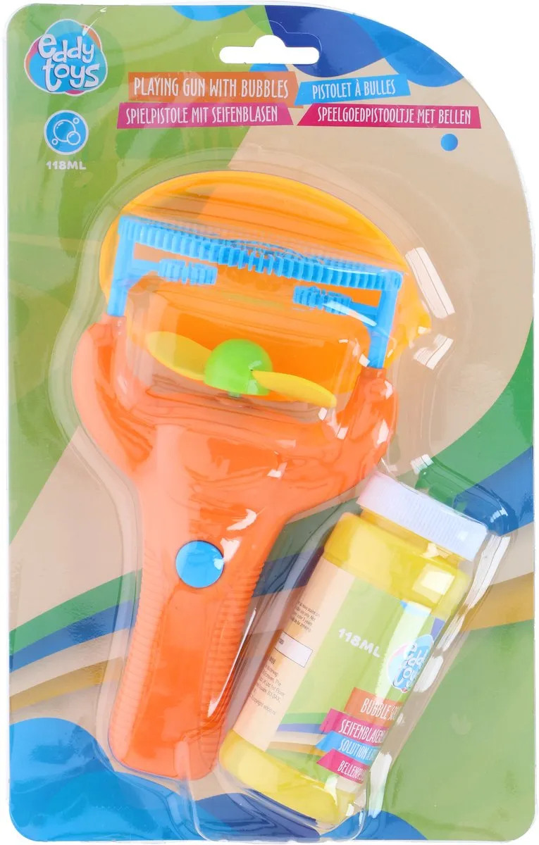 Eddy Toys Bellenblaaspistool 118ml - Meerkleurig