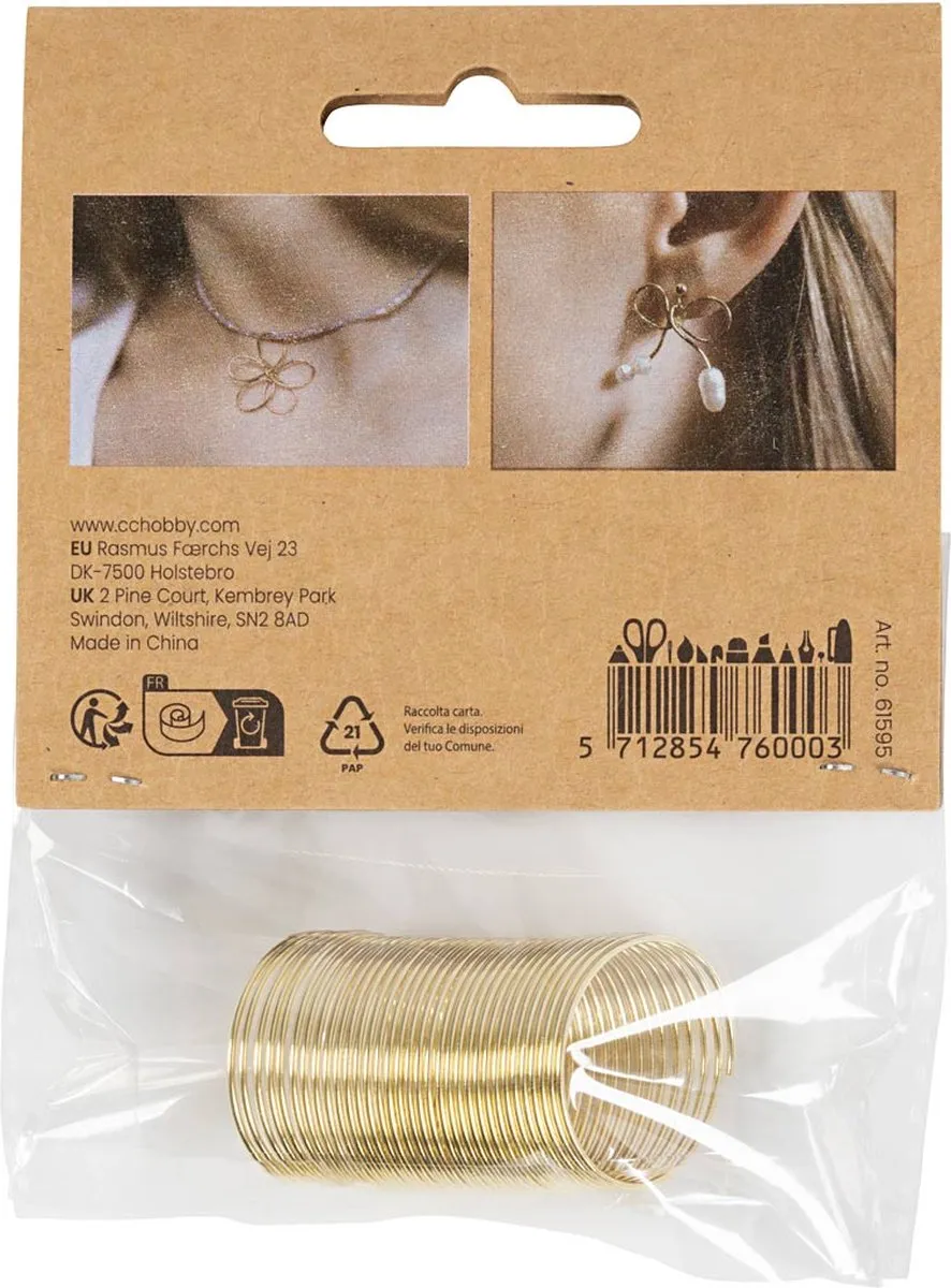 Creativ Company Sieradendraad 1mm Goud - 2,5m