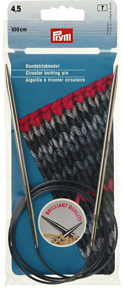 Prym Breinaalden Rond 4,5mm - 100cm - Zilverkleurig