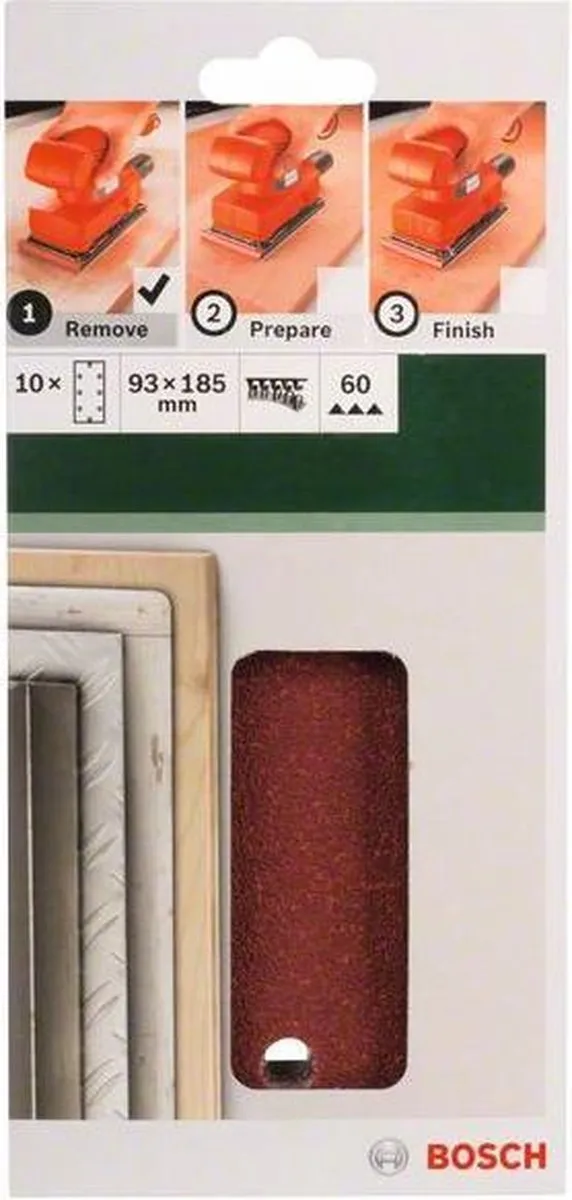 Bosch Schuurbladset 10-delig 93x185mm