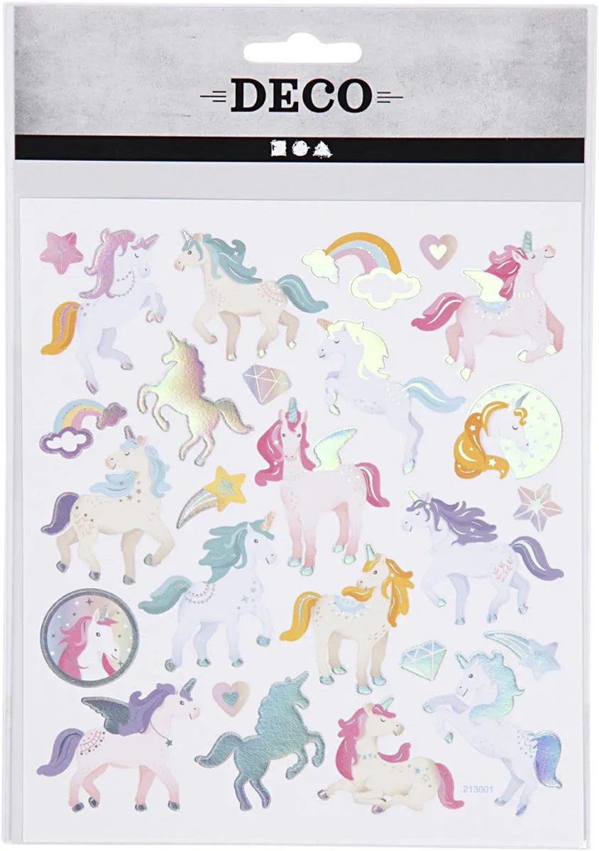 Creativ Company Unicorn Stickers - Meerkleurig - 15x16,5cm
