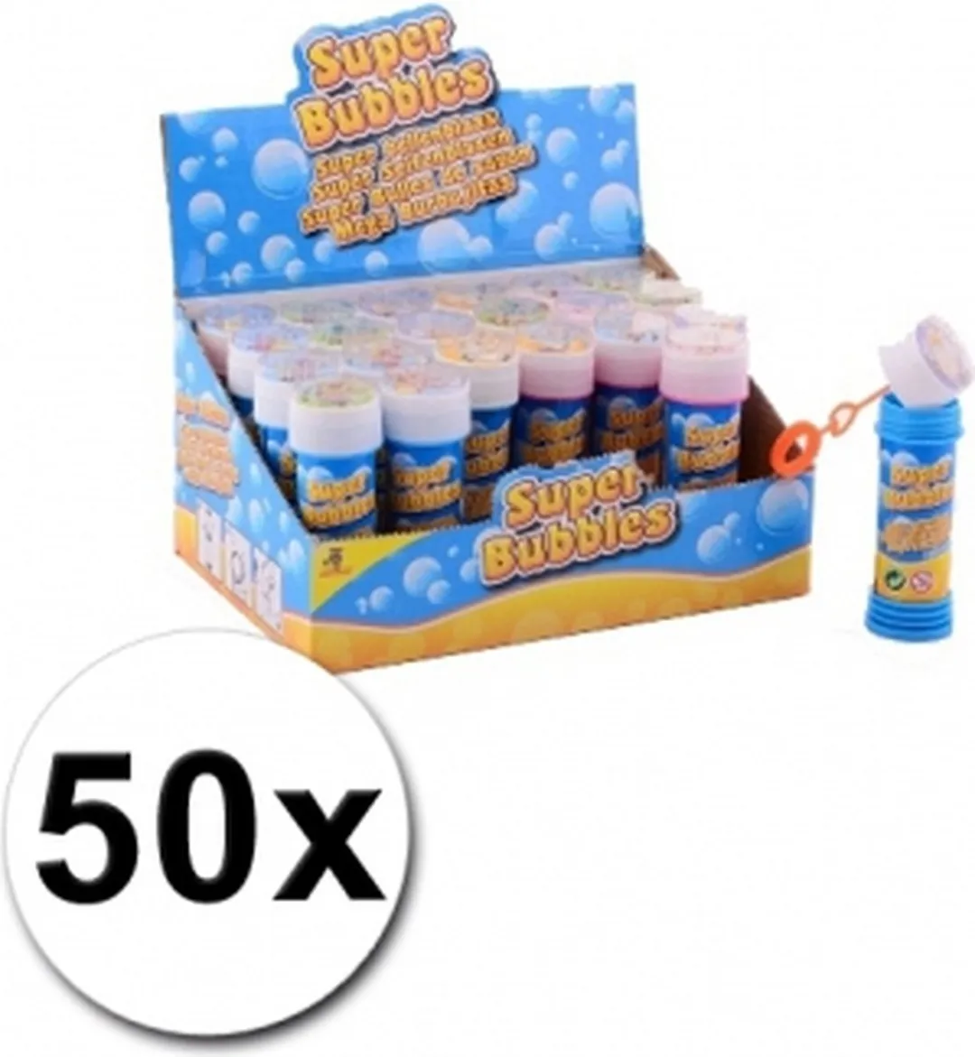 Johntoy Kinder Bellenblaas 50ml - 50 Stuks - Multicolor