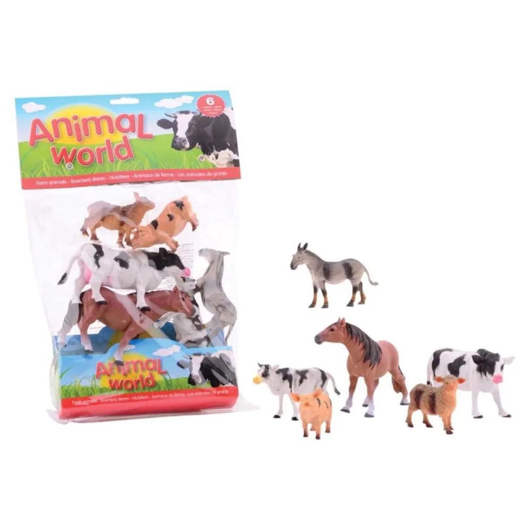 Johntoy Boerderijdieren Speelgoedset 26779 - 6 Stuks