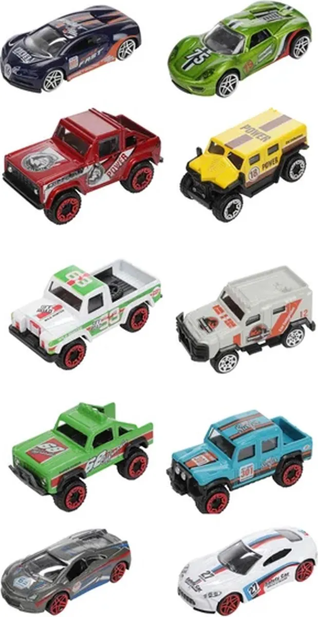 Toi-Toys Metal Rally Raceauto's 5st - Multikleur