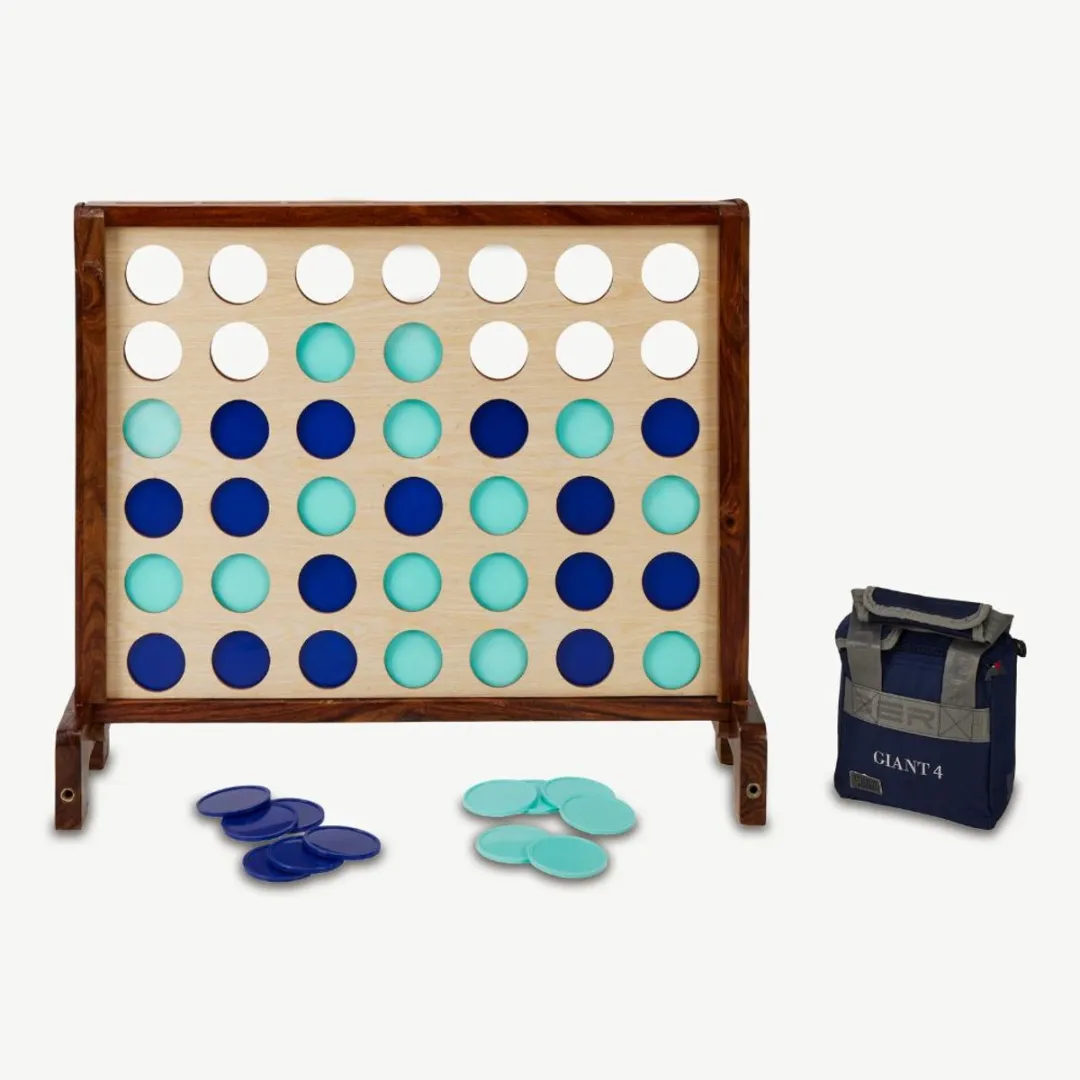 Ubergames XL Vier-op-een-Rij Luxe Hardhout 83x63cm