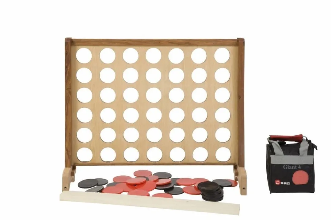 Ubergames XL Vier-op-een-Rij Luxe Hardhout 83x63cm