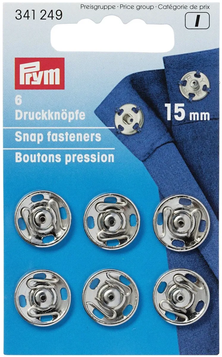 Prym Drukkers 15mm - Zilver