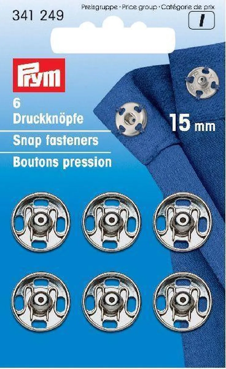 Prym Drukkers 15mm - Zilver