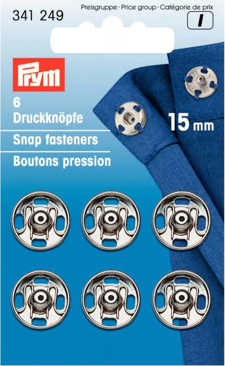 Prym Drukkers 15mm - Zilver