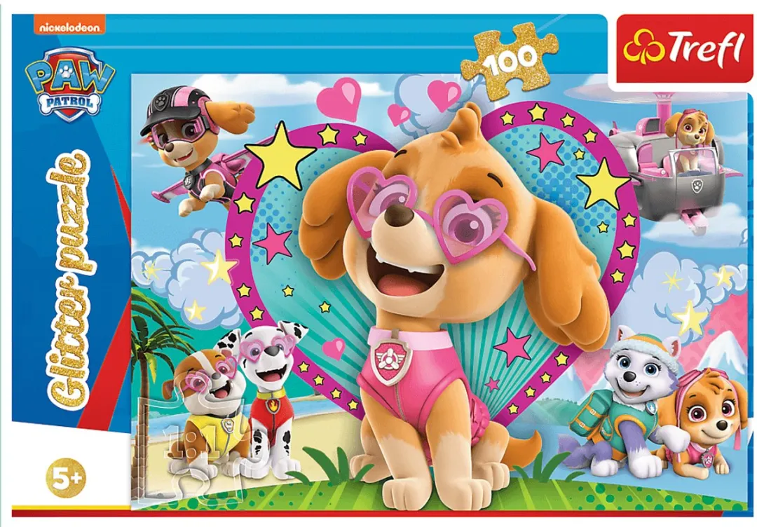 Trefl Glitterpuzzel Paw Patrol 100 Stuks - Meerkleurig