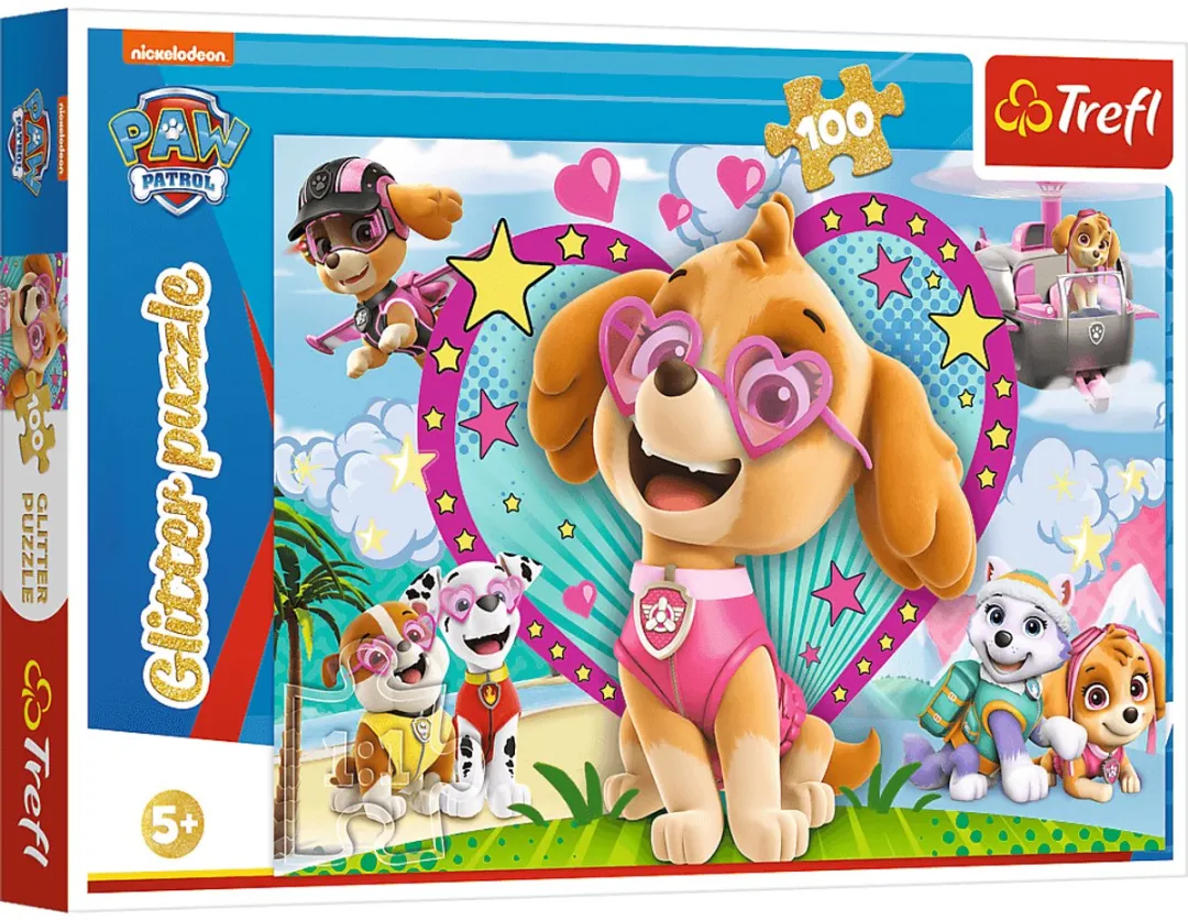 Trefl Glitterpuzzel Paw Patrol 100 Stuks