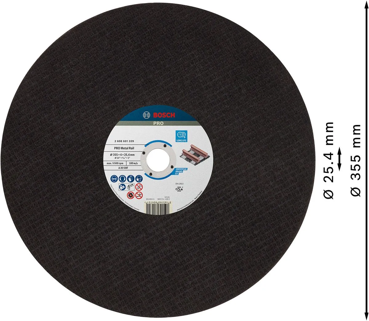 Bosch PRO Rail Snijschijf 355mm Metaal - 2608601339