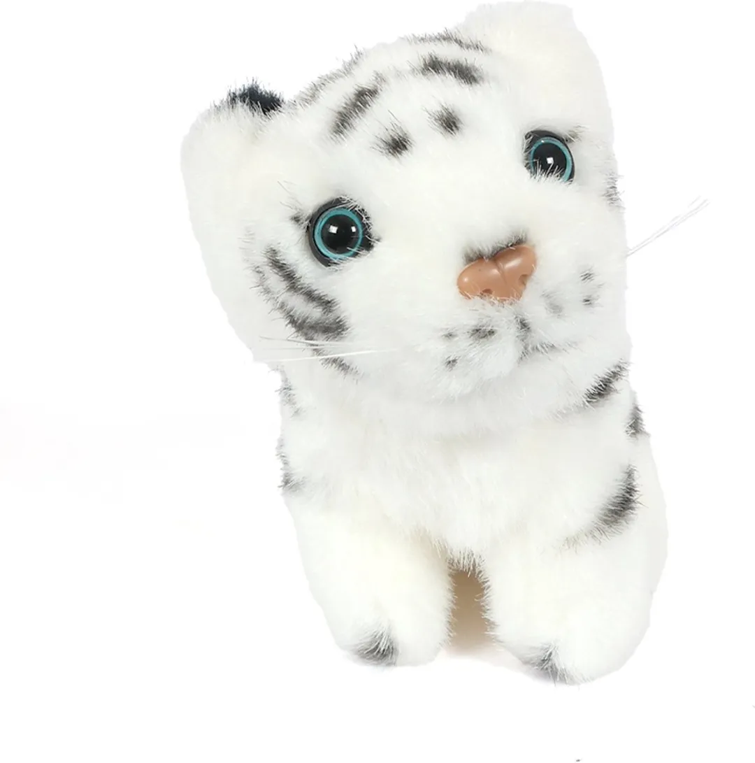 PIA Soft Toys Pluche Tijger - Zittend 14cm Wit