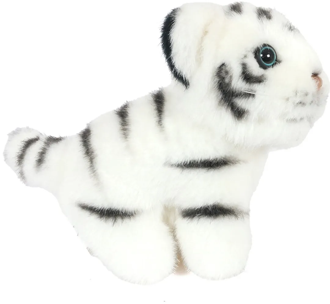 PIA Soft Toys Pluche Tijger - Zittend 14cm Wit