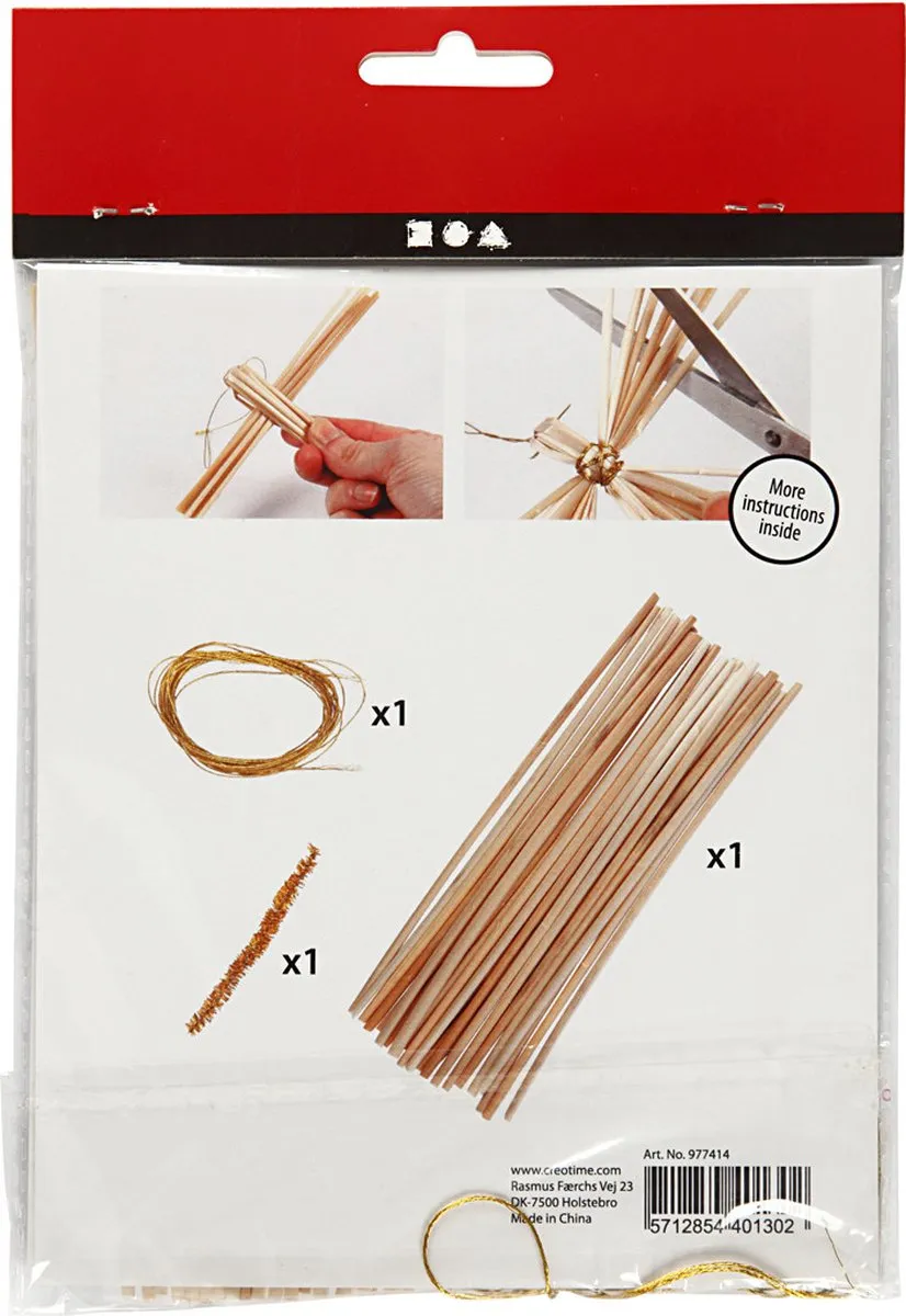 Creativ Company Mini Creative Kit Kerstengelen Stro 8cm - 2 Stuks