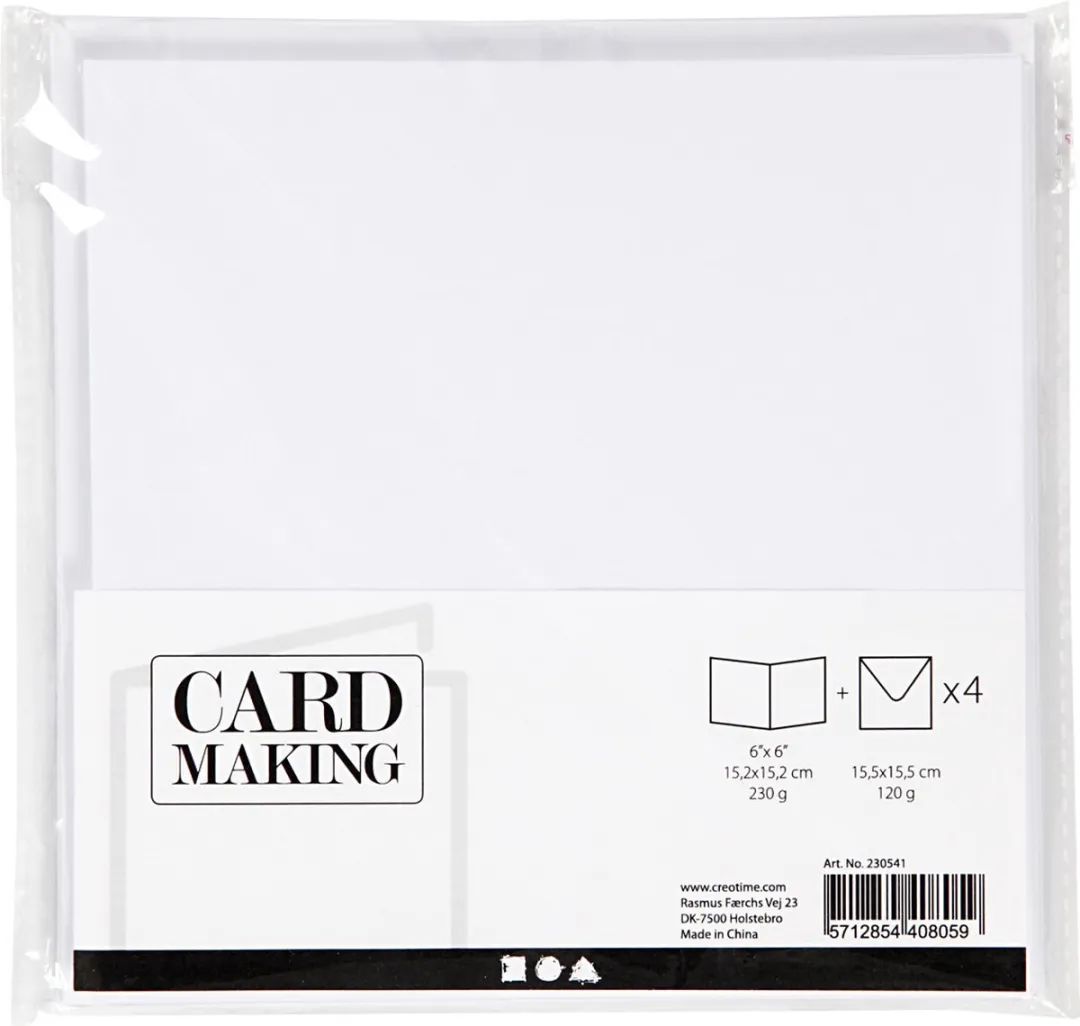 Creativ Company Kaarten & Enveloppen 15x15cm Wit - 4 Stuks