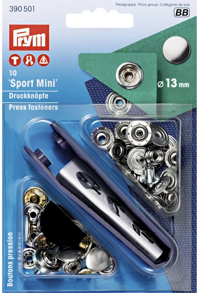 Prym Sport Mini Drukknopen 13mm - 10 Stuks - Zilver