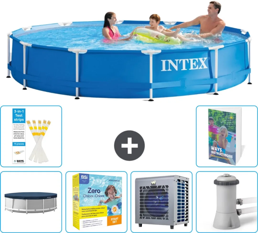 Intex 28210NP-Blauw Rond Frame Zwembad 366x76cm - Blauw - afbeelding 2 van 6