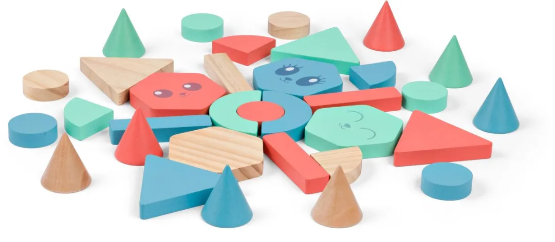 BS Toys GA521 Houten Bouwblokken - 38 Stuks - Beige