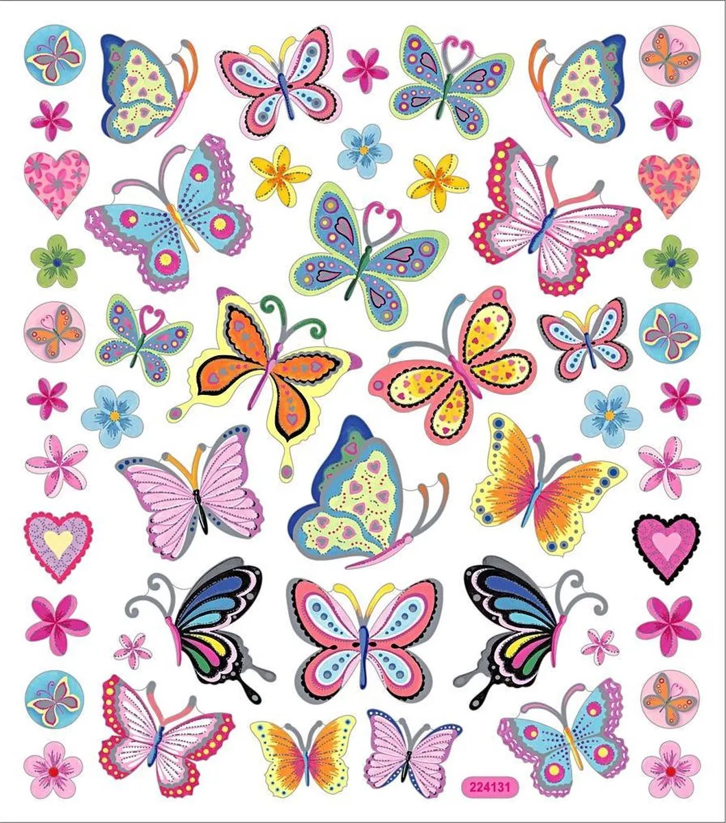 Creativ Company Bloemen & Vlinders Stickers - 15x16,5cm - Multicolor