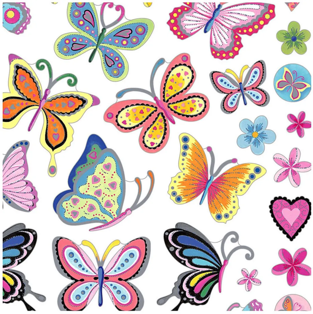 Creativ Company Bloemen & Vlinders Stickers - 15x16,5cm - Multicolor