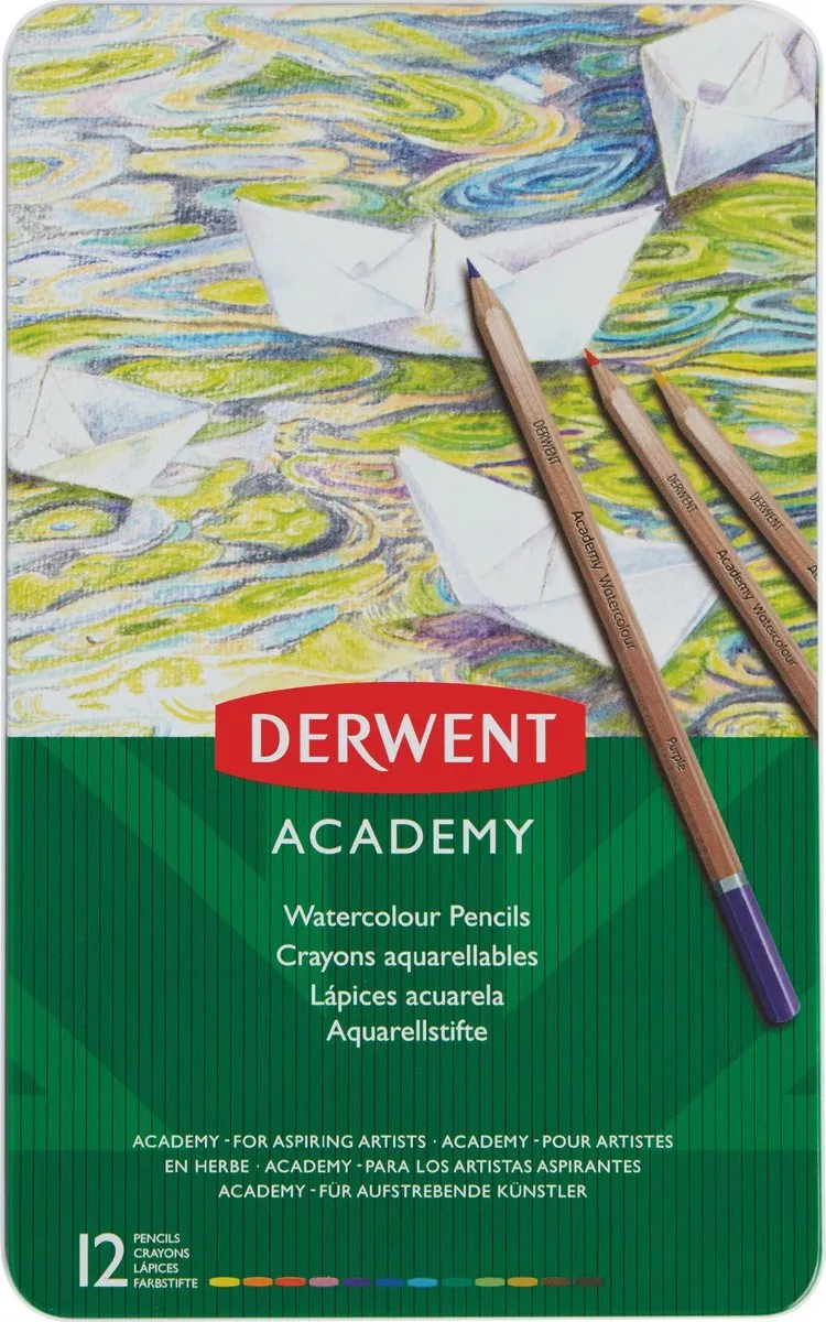 Derwent Academy Aquarelpotloden Set 12 Stuks