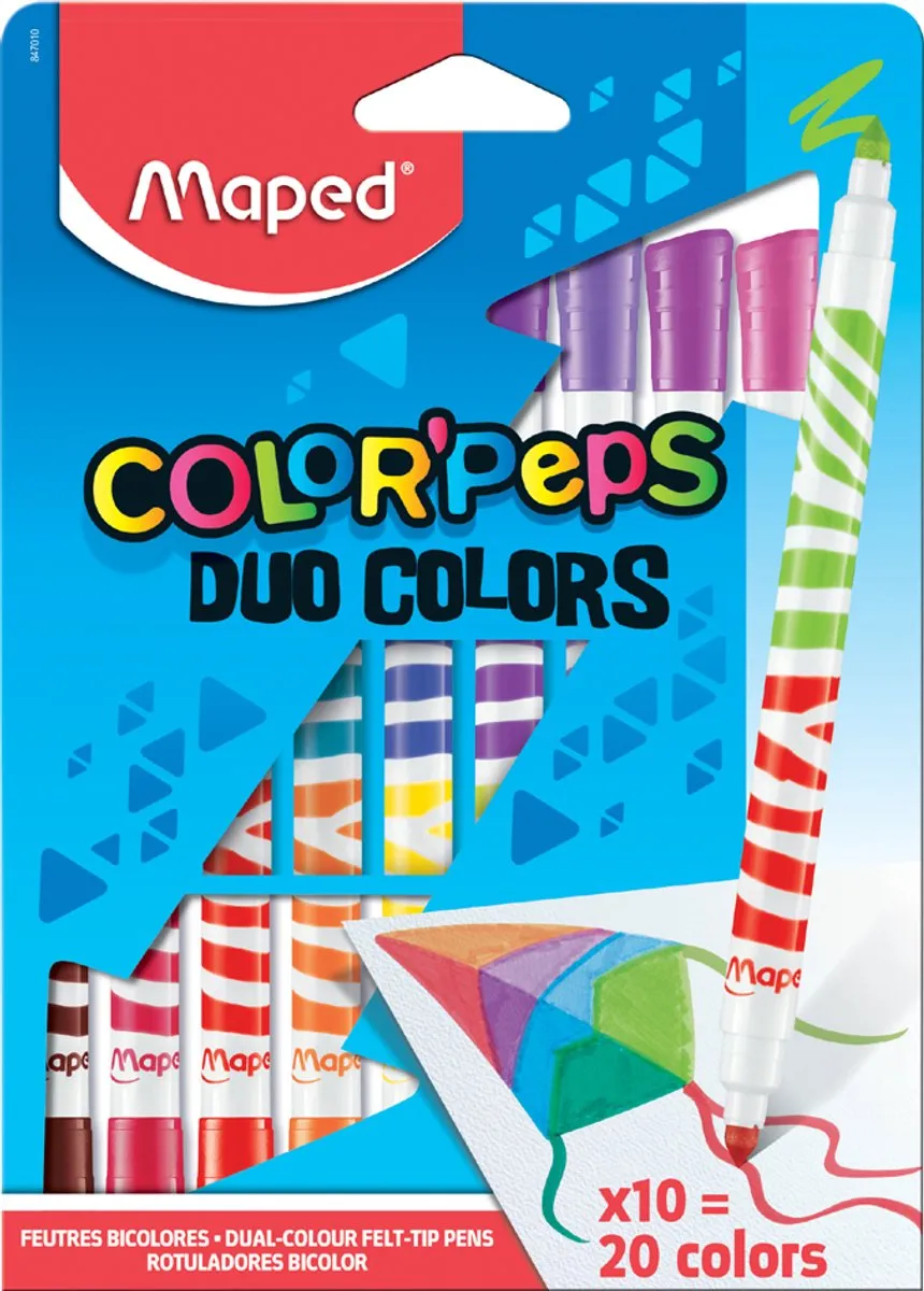 Maped Color'peps Viltstift Duo - 20 Kleuren - 10 Stuks