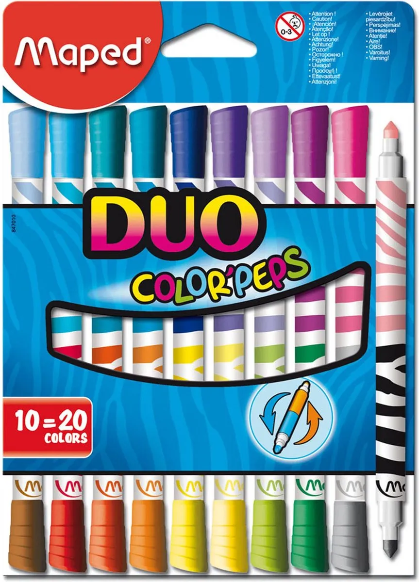 Maped Color'peps Viltstift Duo - 20 Kleuren - 10 Stuks
