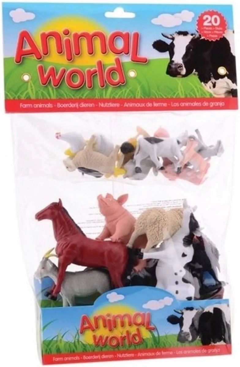 Johntoy Boerderij Speelfiguren - 40 Stuks - Dieren Set - Kunststof - Multicolor