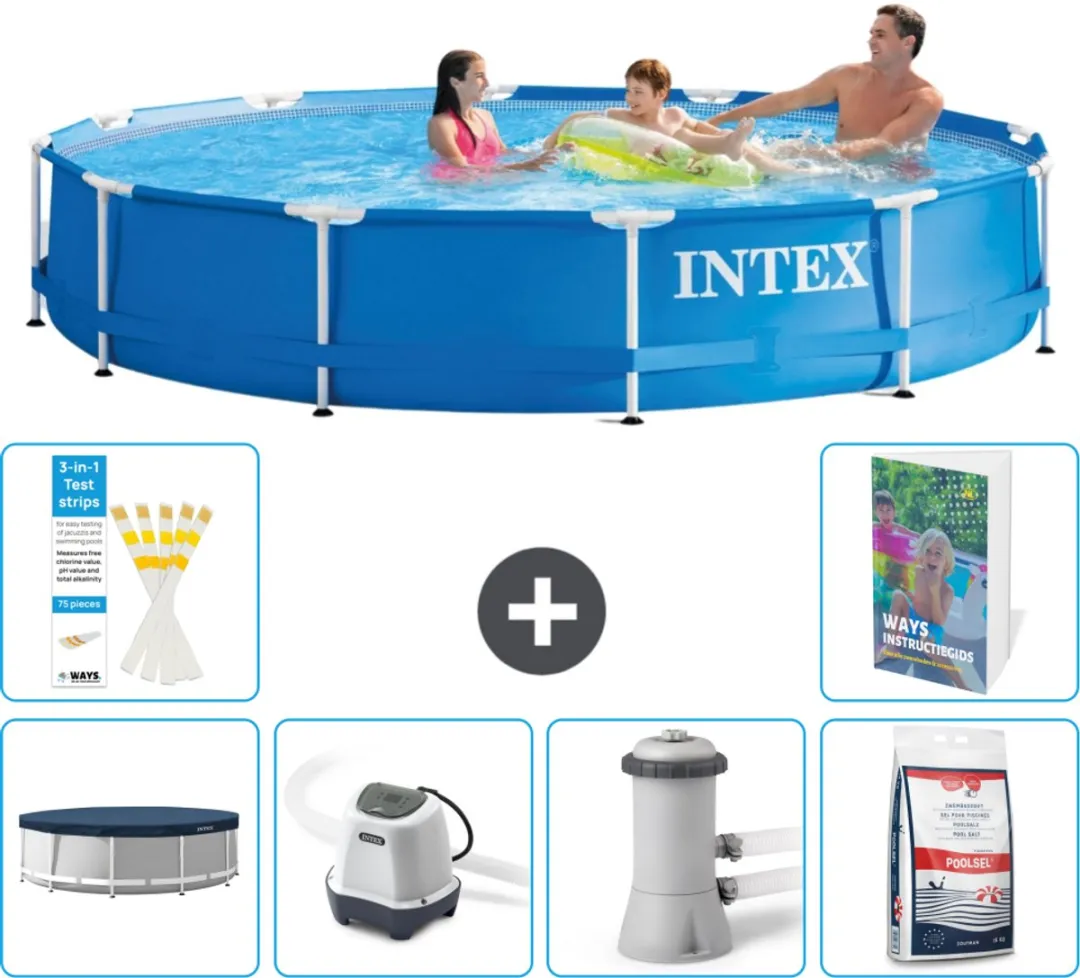 Intex 28210NP-Blauw Rond Frame Zwembad 366x76cm