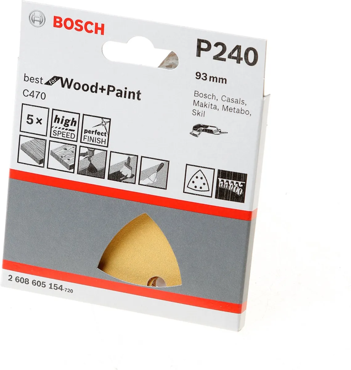 Bosch 5-delige Schuurbladenset 93mm