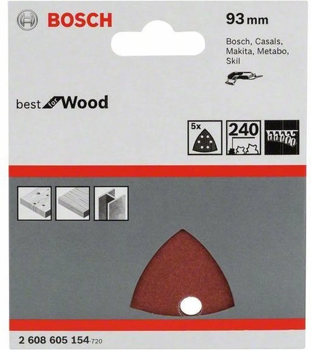 Bosch 5-delige Schuurbladenset 93mm
