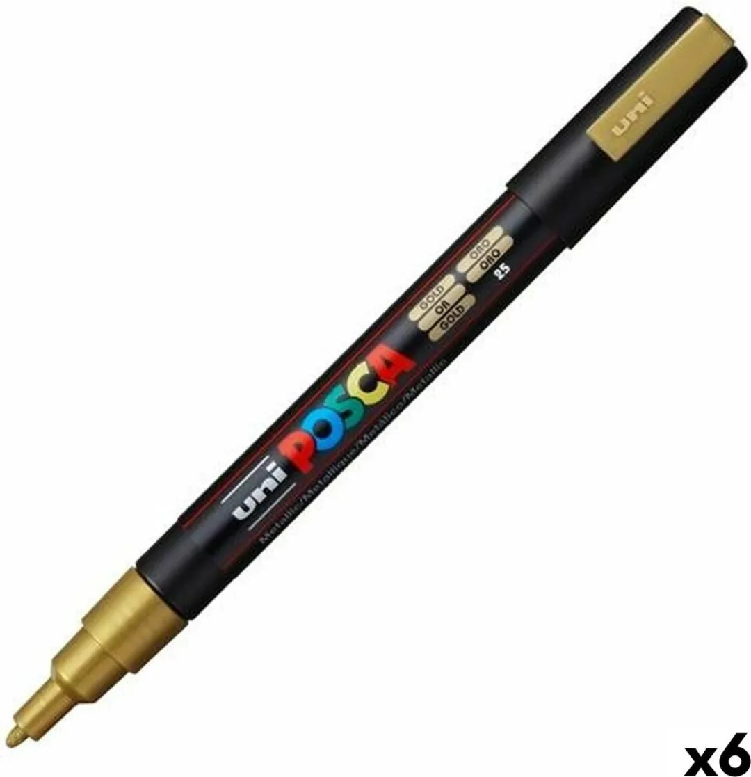 Posca PC-3M Fine Tip Goud Verfstiften - 6 Stuks