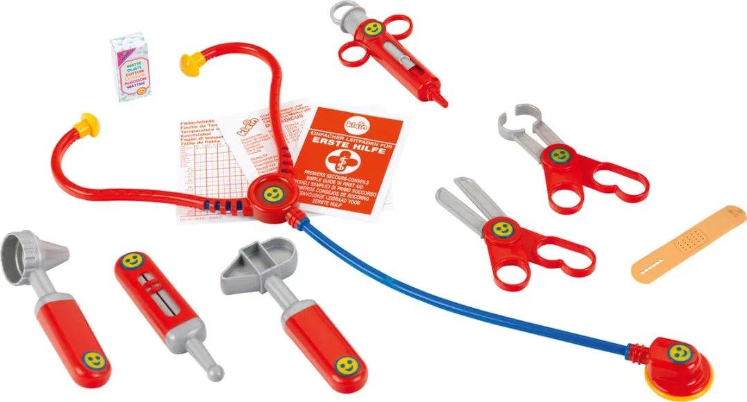 Klein Toys Artsenkoffer - Doktersset met Instrumenten - 24x11x19cm - Rood