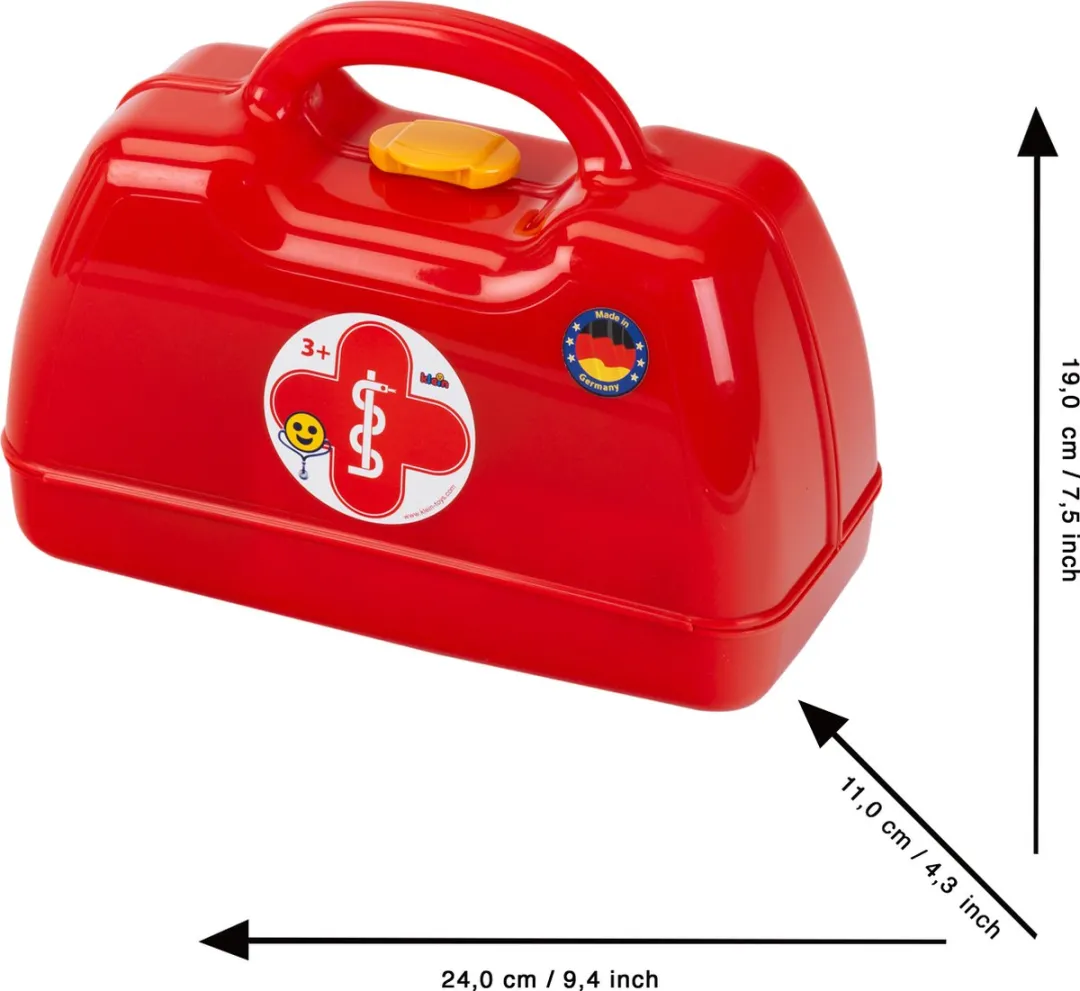 Klein Toys Artsenkoffer - Doktersset met Instrumenten - 24x11x19cm - Rood