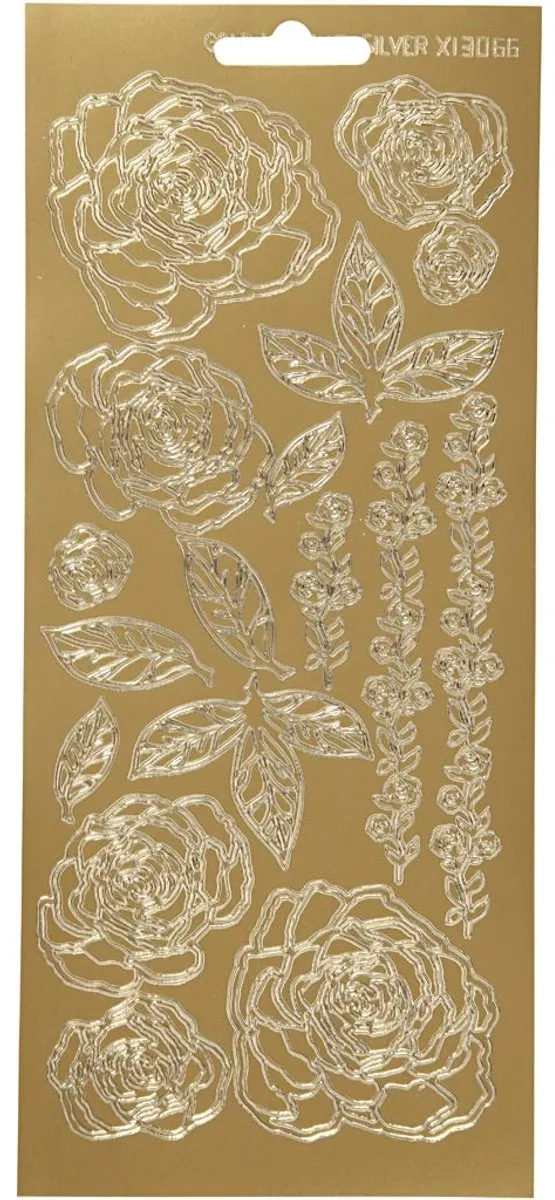 Creativ Company Rozen Bloemen Stickers Goud - 10x23cm