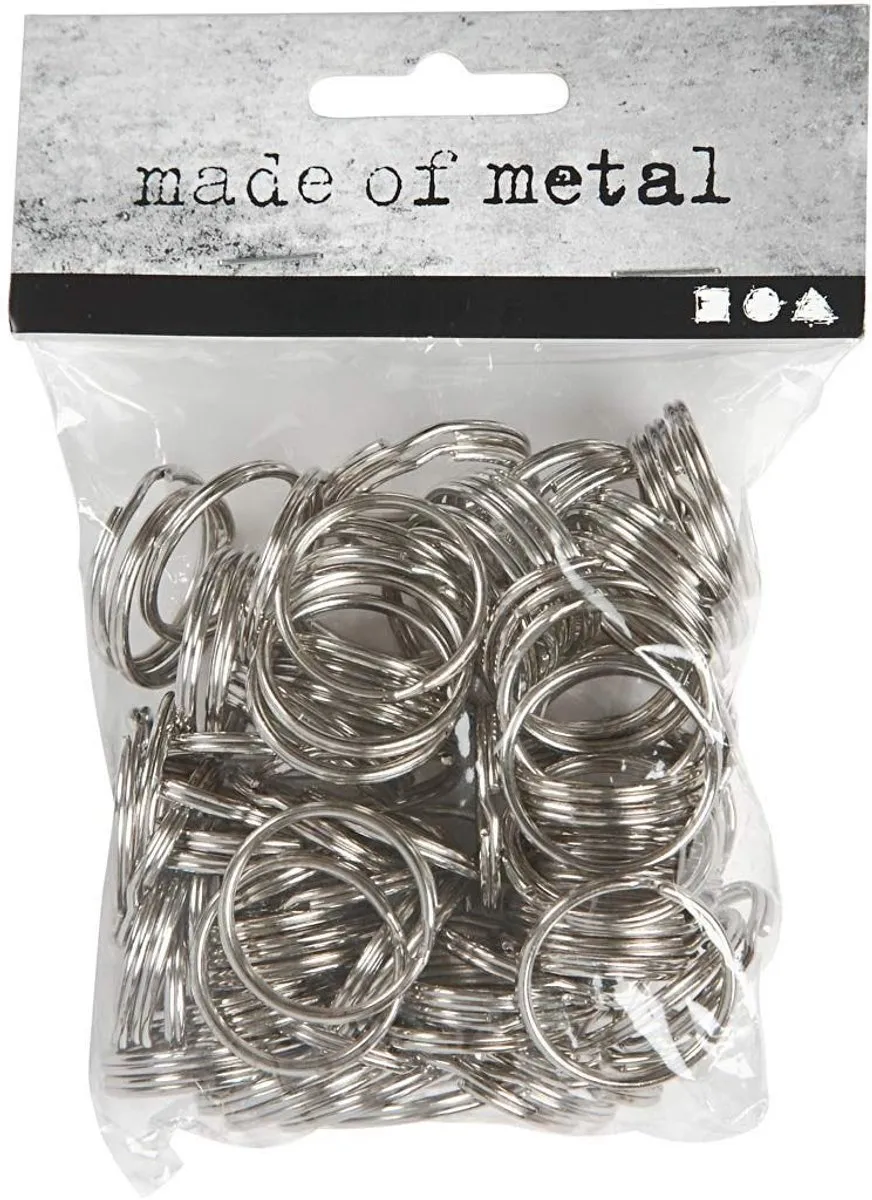 Creativ Company Sleutelring Ø25mm - 100 Stuks - Zilver