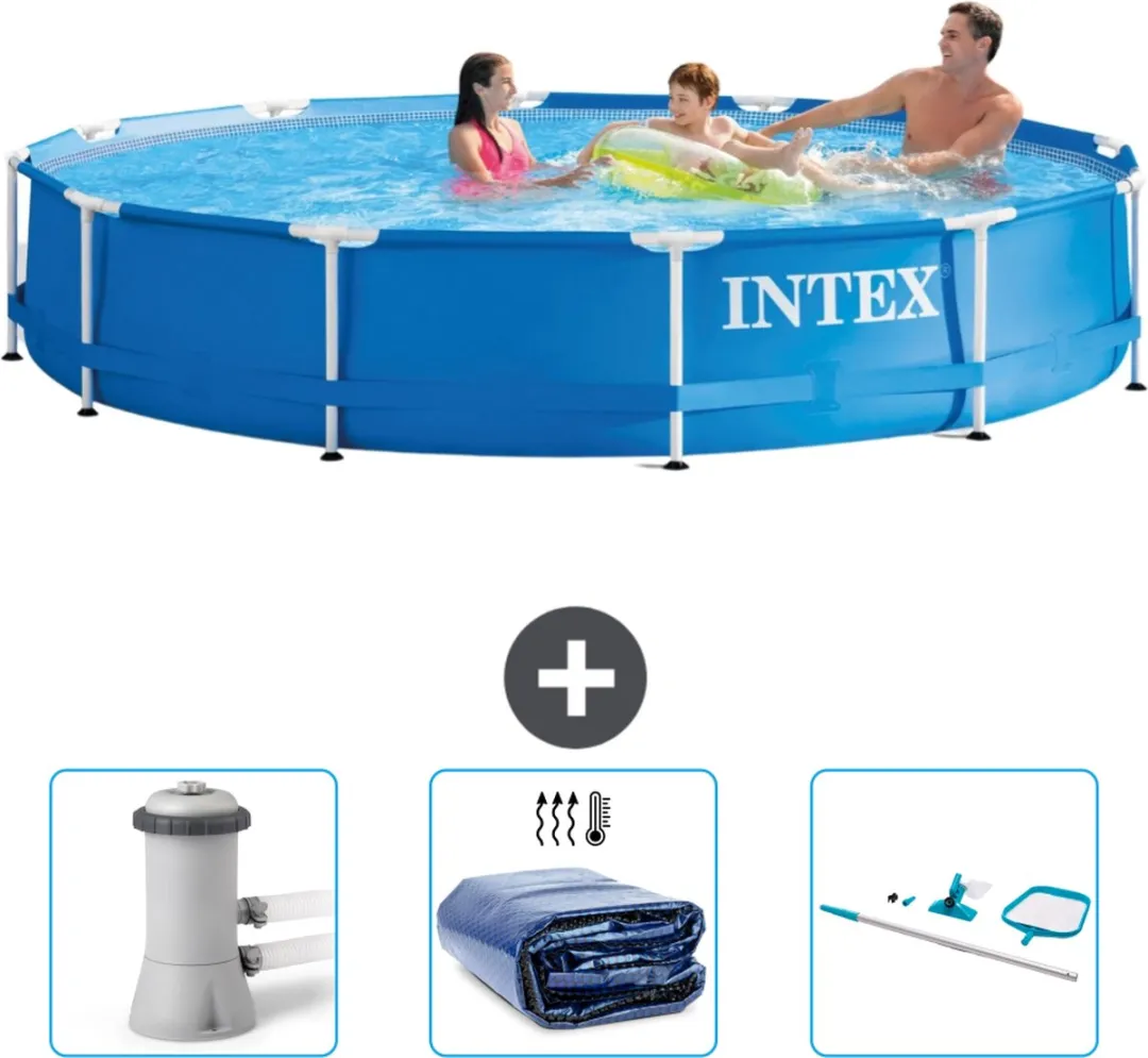 Intex 28210NP-Blauw Rond Frame Zwembad 366x76cm