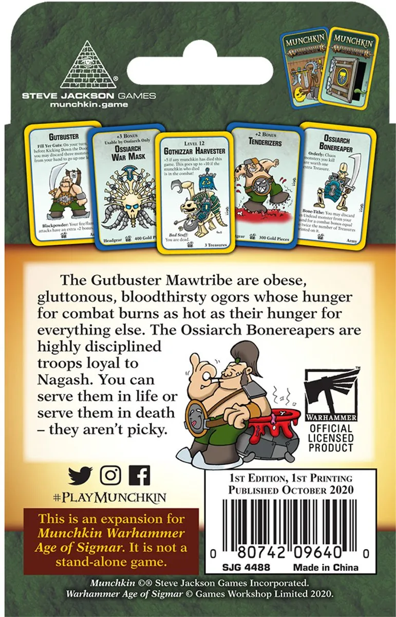Steve Jackson Games Munchkin Warhammer Age of Sigmar Guts and Gory Kaartspel - 3-6 Spelers